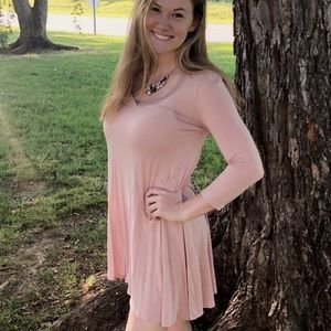 Dusty rose long sleeve dress